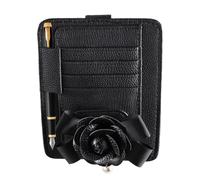 Organizador de gafas de sol para coche, con tarjeta de ticket, portátil con visor de múltiples bolsillos, soporte para gafas de sol para coches, todoterrenos, camiones y camiones, Negro ,