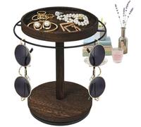 Organizador de gafas de sol, soporte giratorio de 360 grados para mesita de noche, estante de exhibición de gafas con almacenamiento para llaves, joyas, collares, tocador, mesa, decoración del hogar