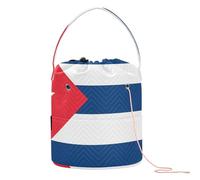 Organizador de ganchillo con diseño de bandera de Cuba con agujeros para tejer agujas de ganchillo