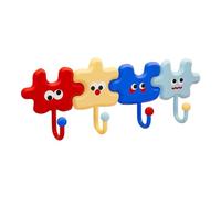 Organizador de gancho de llave adhesiva - Cartoon Style Wall Mount Holder, Decorative Stick Rack | Práctico almacenamiento para abrigo, toalla, estante, dormitorio, apartamento, casa, cocina, ducha,