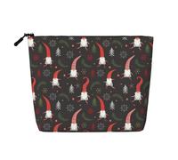 Organizador de gnomos de Navidad para mujer, bolsa de viaje de cáñamo falso, bolsa de cosméticos de gran capacidad con cremallera