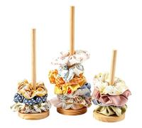 Organizador de gomas para el cabello, soporte para Scrunchie de madera 3 | Soporte para Scrunchie Armario Oficina Dormitorio Casa Niñas Mujeres Vanidad Salón Dormitorio Baño
