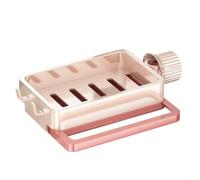 Organizador de grifo 3 en 1 para fregadero de cocina, soporte de esponja con bandeja de goteo y almacenamiento de trapos, estante ABS que ahorra espacio para encimera (blanco) (rosa)