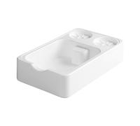 Organizador de herramientas de café con caja de golpes para barista en casa, 9.8 x 6.1 x 2.2 pulgadas, color blanco