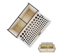 Organizador de herramientas de madera - Estante para manualidades de cuero de 25 cm, caja multiorificio, soporte de banco compacto | Práctico soporte de almacenamiento de material de alta calidad para