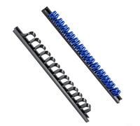 Organizador de herramientas de montaje en pared para llave y destornillador para soporte de almacenamiento de riel de plástico, 35 cm, paquete de 2