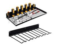 Organizador de herramientas eléctricas de pared | Estante de almacenamiento de alta resistencia de 2 piezas, estante para herramientas, para tienda, sótano, sala de herramientas, garaje, casa, cocina