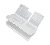 Organizador de herramientas industriales, sistemas de 2 niveles, construcción de plástico transparente, compacto, portátil, caja de reparación rectangular, caja de herramientas transparente