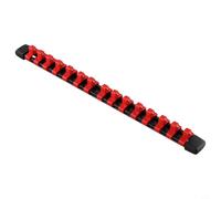 Organizador de herramientas montado en la pared para llaves de vaso de 1/4 3/8 1/2 - Soporte de taller de garaje con clips azul rojo (3 piezas)
