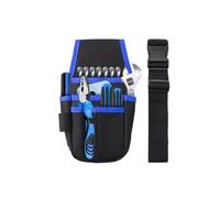 Organizador de herramientas para cinturón, 8 bolsillos internos, organizador de herramientas para electricista, bolsa de cinturón, herramientas, taladros, destornilladores (sin herramientas, azul)