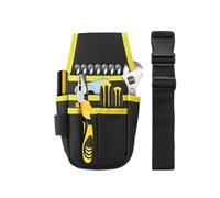 Organizador de herramientas para cinturón, 8 bolsillos internos, organizador de herramientas para electricista, bolsa de cinturón, herramientas, taladros, destornilladores (sin herramientas, amarillo)
