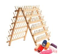Organizador de hilos de coser, soporte plegable de madera plegable de doble cara, organizador de 120 bobinas de doble cara para puntos de cruz