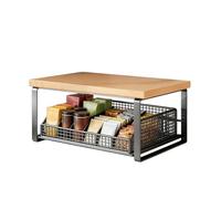 Organizador de horno microondas, cesta de organización de cocina resistente de doble capa, soporte para cápsulas de café, para mujeres, hombres, adolescentes, adultos, dormitorio, sala de estar, sala