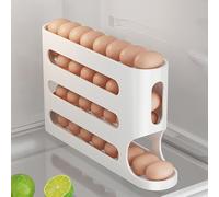 Organizador de huevos para refrigerador, diseño inclinado de 4 niveles, almacenamiento de huevos, soporte para huevos que ahorra espacio, organizador de escalfadores de huevos para restaurante