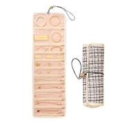 Organizador de joyas - 9,05 x 28,3 pulgadas de almacenamiento de joyas de viaje | collar, pendientes, anillos, pulseras, reloj, vacaciones, vida diaria, excursiones, armario, hotel, accesorio F