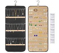 Organizador de Joyas Colgante de Doble Cara/Organizador Bisuteria Colgante Soporte con Gancho de Metal almacenamiento de cadenas para colgar pendientes, collares, anillos en armario, pared, puerta