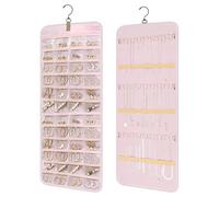 Organizador de Joyas Colgante,Organizador de Joyas Colgante de Doble Cara,con 48 Bolsillos y Ganchos,Almacenamiento de Cadenas para Colgar Pendientes,Collares,Anillos en Armario,Pared,Puerta