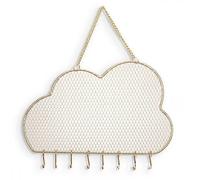Organizador de joyas colgante, soporte de pared metálico para pendientes y collares, regalo para niñas y mujeres (Nubes)