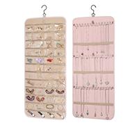 Organizador de Joyas Colgantes Rollo de Almacenamiento Colgador Giratorio de Doble Cara Collar Organizador de Pared Colgante Soporte de Aretes Soporte de Joyería Colgante para Aretes, Collares,(#4)