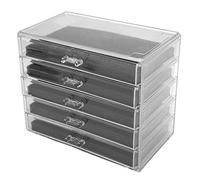 Organizador De Joyas Con Tachuelas, Acrílico Transparente De 5 Cajones, Contenedores De Almacenamiento Apilables, Organizadores Y Almacenamiento De Maquillaje Transparentes, Organizador De Pendientes,