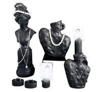 Organizador de joyas Conjunto de marcos y bandejas for exhibición joyas yeso negro