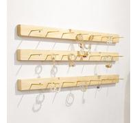Organizador de joyas de pared con ganchos para collares, aretes, pulseras, anillos, brazaletes y llaveros, ideal para tiendas minoristas y joyerías