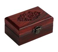 Organizador de joyas, joyero de madera estilo retro chino, caja de almacenamiento for cosméticos, anillos, pendientes, collares, pulseras y relojes, caja pequeña de 5,31 pulgadas, joyero grande.