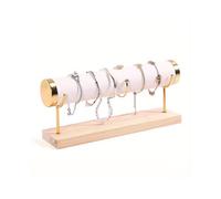 Organizador de joyas sencillo de 1, 2 o 3 niveles: soporte de madera para pulseras para mujeres y hombres, color