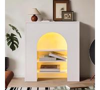 Organizador de juguetes coleccionables con luz LED, estante de gran capacidad para comedor, sala de estar, baño, pasillo, color blanco