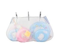 Organizador de juguetes para piscina colgante - malla elástica, veinte ganchos, cincuenta soportes para valla de cable, almacenamiento de piscina para flotadores, balsas, juguetes acuáticos inflables