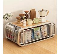 Organizador de la encimera de la cocina con el cajón, soporte de la microonda de madera del metal para la estación de café, estante del bastidor del almacenamiento de la oficina en casa del dormitorio