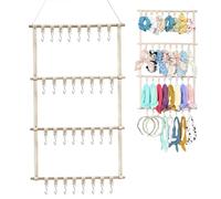Organizador de lazos para cabello: soporte acrílico, almacenamiento de pinzas para cabello, colgador de lazos | Organizador portátil de diadema y pinza para pelo para pulseras, accesorios par