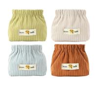 Organizador de Lazos para el Cabello elástico de Pana de 4 Piezas, Bolsa de Almacenamiento elástica de Pana de Viaje portátil, Organizador de Accesorios para el Cabello, Bolsas de lápiz Labial de Joy