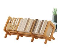 Organizador de libros, estante de escritorio | Librería de escritorio inclinada de madera | Librería multifuncional de ahorro de espacio para la lectura de Nook, Organización del espacio de lav