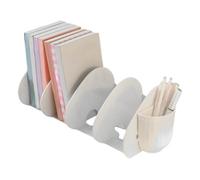 Organizador de libros para estantería, bandeja de 4 compartimentos para ahorro de espacio y estética, organizador de escritorio para almacenamiento de libros | Para organización archivo de papel