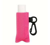 Organizador de llaveros de cosméticos de moda, soporte elástico para pintalabios con clip, funda hecha a mano, bolsa de almacenamiento para bálsamo labial, rosa roja, Talla única