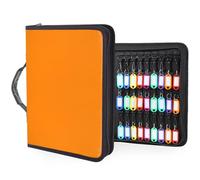 Organizador de llaves con asa, funda para llaves con cremallera, resistente al fuego e impermeable, con 54 ganchos y etiquetas, libro de almacenamiento portátil para oficinas, agencias inmobiliarias,