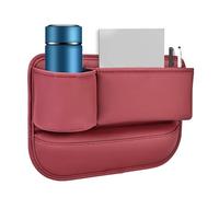 Organizador de llenado de asiento lateral de automóvil, caja de almacenamiento de grietas de asiento,Caja de llenado de asiento de cuero de coche con soporte de taza - Bolsa lateral de consola