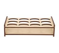 Organizador de Madera para Pintura Acrílica Beige Ranuras | Superficie Lisa y Pulida, Mantiene Frascos Inclinados, para Estudio y Banco de Taller, Uso Tintas