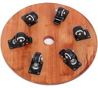 Organizador de madera para plantas, soporte rodante para plantas con ruedas de goma bloqueables, base de rodillo duradera para macetas