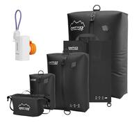 Organizador de Maletas Compresión Cubo Embalaje Set de 5 Reutilizables TPU Bolsas de Vacío con IPX8 Cremallera Impermeable Bolsas de Vacío para Ropa, Ropa Interior, Calcetines, Zapatos