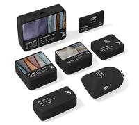 Organizador de maletas, Yomisee Packing Cubes de 7 piezas, organizador de maletas, juego de cubos de viaje, bolsas de ropa, organizador de viaje, bolsas para maletas (negro)