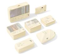 Organizador de maletas, Yomisee Packing Cubes de 7 piezas, organizador de maletas, juego de cubos de viaje, bolsas de ropa, organizador de viaje, bolsas para maletas (beige)