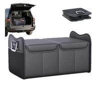 Organizador de maletero para automóvil - Contenedor expandible de 60 L resistente, carga con cubierta, herrajes de compartimento dividido desmontable, panel inferior impermeable con agarre antidesliza