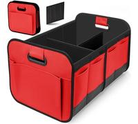 Organizador de Maletero Plegable para Ford Kuga/Puma/Puma Gen-E/Mustang GTD 2024-, 3 Compartimentos, Divisor Extraíble, Portátil y Expandible,D Red