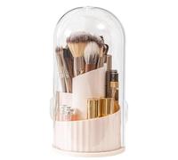 Organizador de maquillaje - 23,5 x 12 cm Rotating Cosmetic Storage Box, 360 grados Vanity Holder with Dustproof Lid | Brush and Lipstick Container, PET ABS Material, Desk Bathroom Travel-Friendly