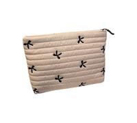 Organizador de maquillaje acolchado, diseño de lazo, espacioso, lavable, bolsa de almacenamiento de cosméticos para viajes, bolsa de aseo espaciosa, b, Talla única