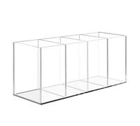 Organizador de Maquillaje Acrílico con 4 Compartimentos, Multifuncional Transparente Portalápices para Brochas, Joyería y Accesorios de Oficina, para Uso en Escritorio, Baño, Dormitorio