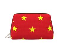Organizador de maquillaje con bandera vietnamita, listo para viajar, bolsa de aseo portátil para mujer, Gold, Talla única, Neceser