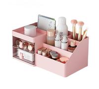 Organizador De Maquillaje con Cajones Organizador De Encimera De Gran Capacidad para Tocador, Baño Y Dormitorio, Organizador De Cosméticos (Rosa)